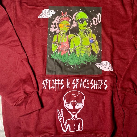 EVOLVE: SPLIFFS & SPACESHIPS CUSTOM HOODIE (UNISEX) - Picture 9 of 12